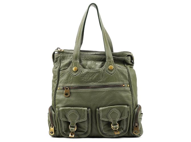 Marc by Marc Jacobs Saco Tote multi-bolsos em pele granulada Olive