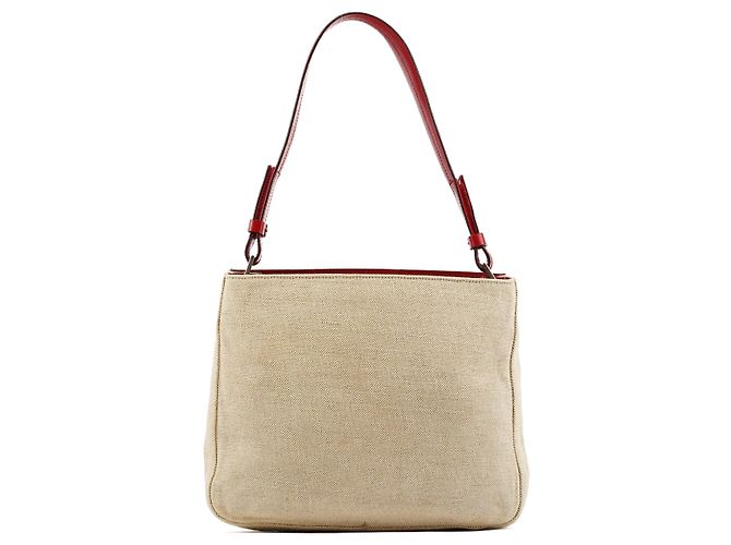 Prada Borsa a tracolla B8889 Beige Red Canapa Tea