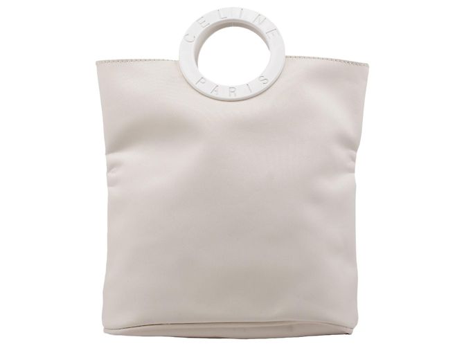 Céline Bolso de nylon blanco con asa de plástico