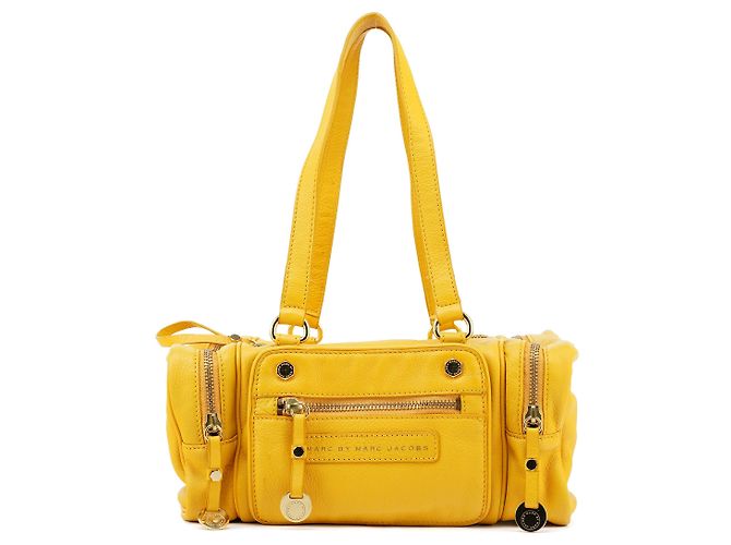 Marc by Marc Jacobs Bolsa Boston de couro amarelo