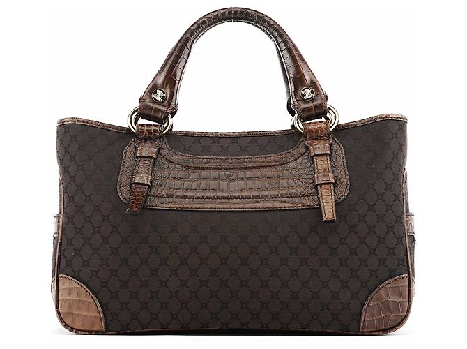 Céline Sac cabas Boogie en cuir monogramme marron