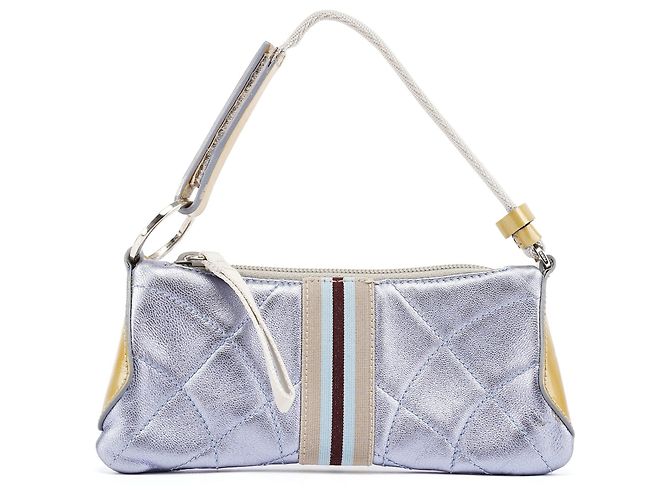 Prada Mini Bolsa Acolchoada Azul Metálico Primavera 2000