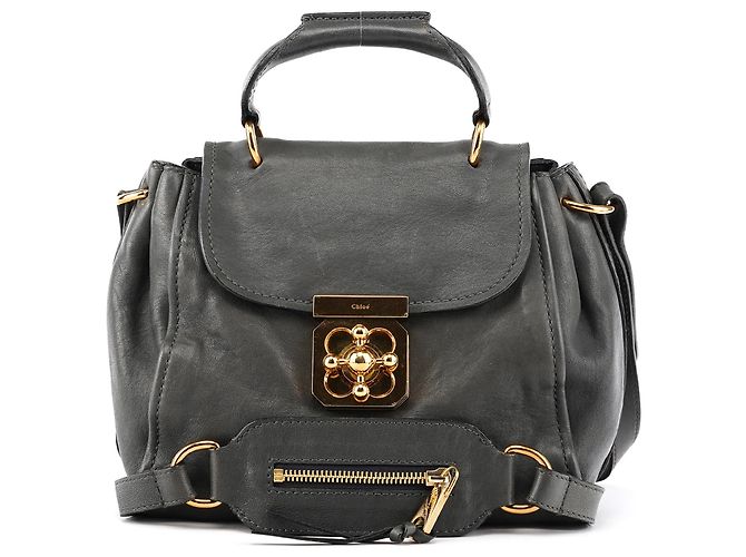 Chloé Bolsa 2-Way Elsie em couro cinza