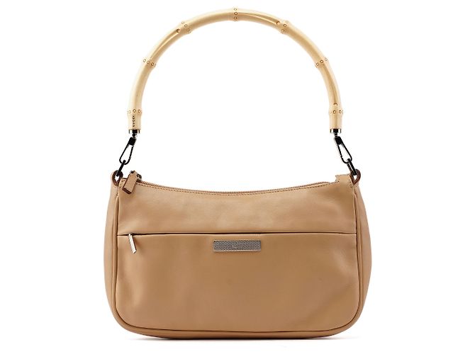 Bamboo Gucci Borsa a tracolla in vitello beige con bambù