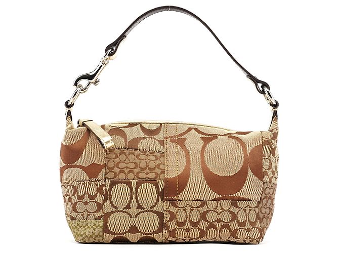 Coach Saco Hobo Patchwork Signature Bege