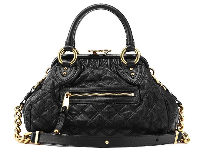 Marc Jacobs  mala Stam 2-Way em pele acolchoada preta