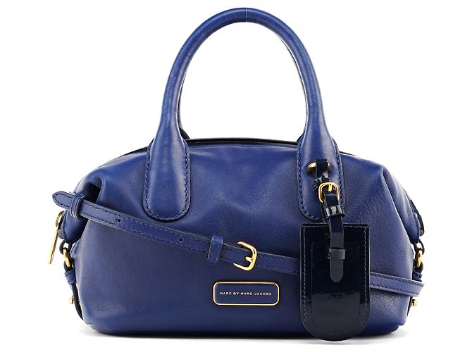 Marc by Marc Jacobs Borsa Bowling Classic Q 2-Way in pelle blu