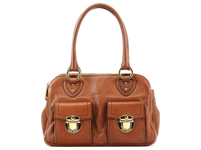 Marc Jacobs Sac cabas à poches multiples en cuir marron clair