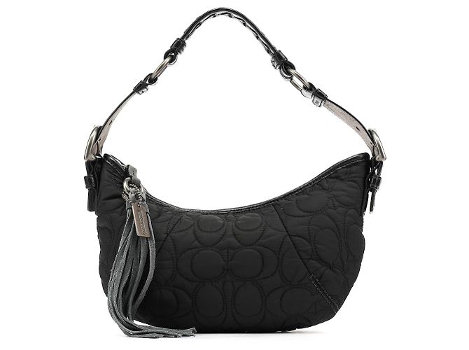 Coach Bolsa de ombro de nylon acolchoado preta