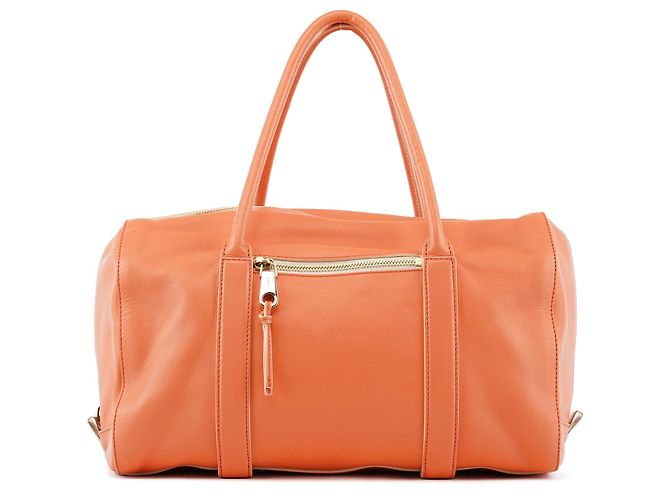 Chloé mala Boston Madeleine em couro laranja