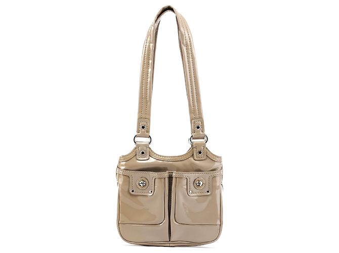 Marc by Marc Jacobs mala tote multi-bolsos em couro patenteado Greige