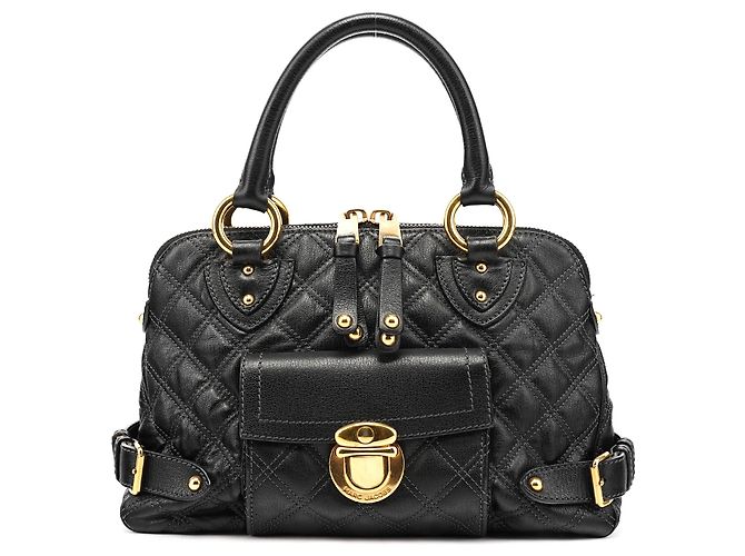 Marc Jacobs Saco Tote Venetia em pele acolchoada preta