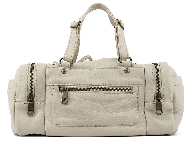 Marc Jacobs Bolsa Boston Camera em couro marfim