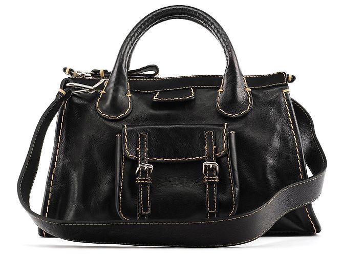 Chloé  mala 2-Way Edith em couro preto