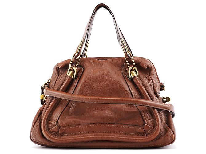 Chloé  mala Paraty 2-Way em couro castanho