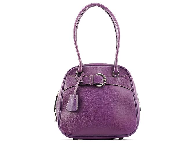 Prada Bolsa Bowling em couro roxo Primavera 2000
