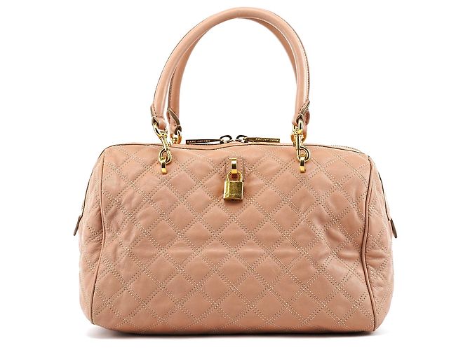Marc Jacobs mala Bowling de couro acolchoado rosa