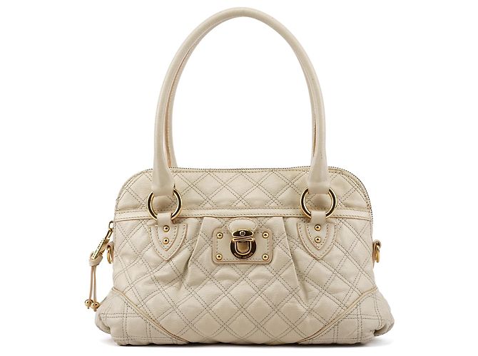 Marc Jacobs Saco Tote de Pele Acolchoada Marfim