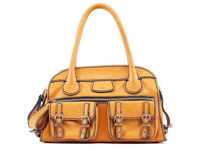 Chloé Saco Tote Edith em couro Tan