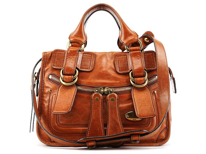 Chloé Sac 2-Way Bay en cuir marron