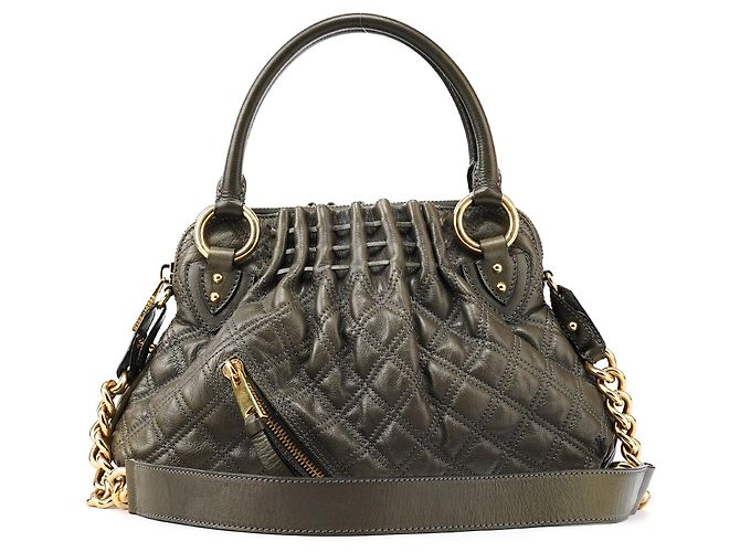 Marc Jacobs Bolsa 2-Way Stam em couro acolchoado cinza