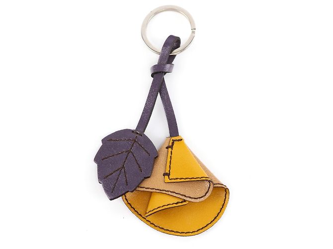 Miu Miu Fall 1999 Leather Leafs Keyring Bag Charm