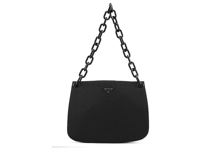 Prada Borsa a tracolla Swing Chain in Tessuto nera