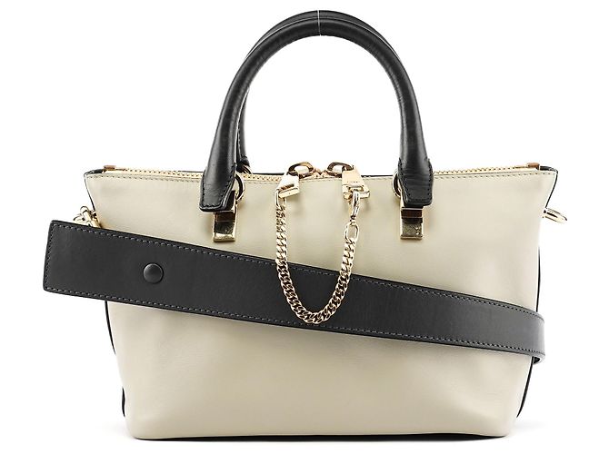 Chloé  mala Bailey 2-Way em couro Grey Navy
