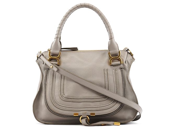 Chloé  mala Marcie 2-Way em pele granulada cinza