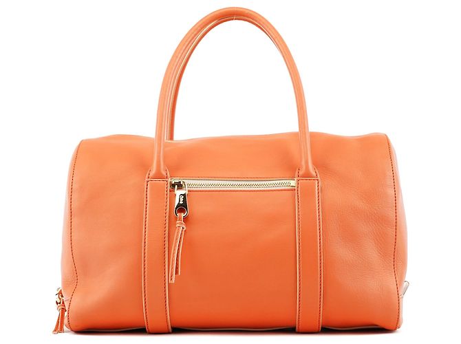 Chloé Bolsa Boston Madeleine em couro laranja