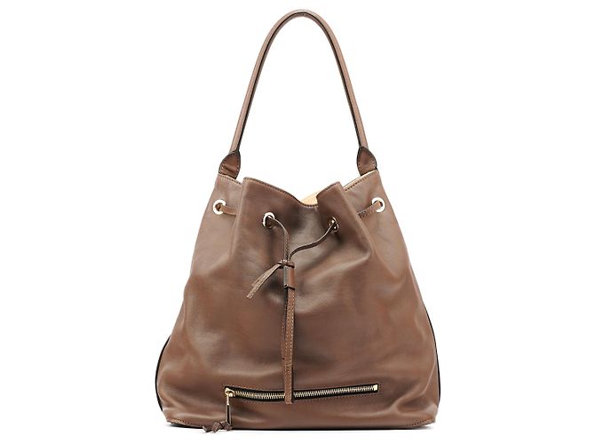 Chloé mala saco de couro castanho com cordão
