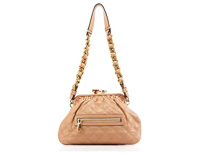 Marc Jacobs Bolsa de Ombro Stam em Pele Matelassada Bege