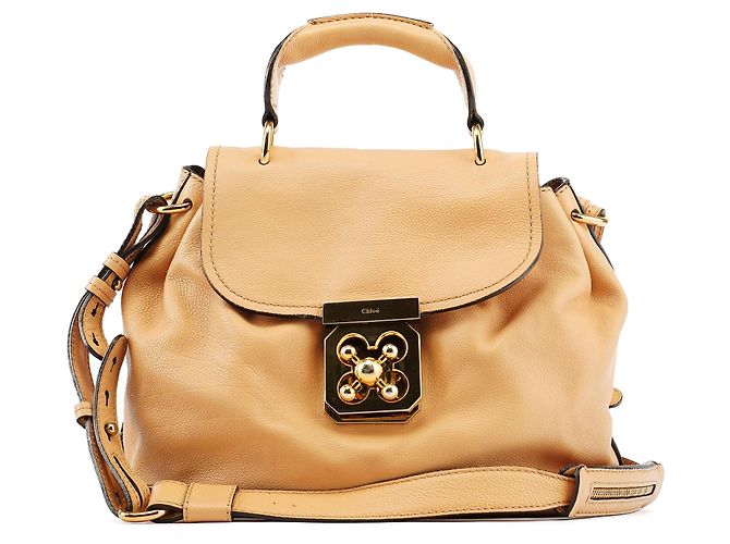 Chloé Bolsa 2-Way Elsie em couro bege