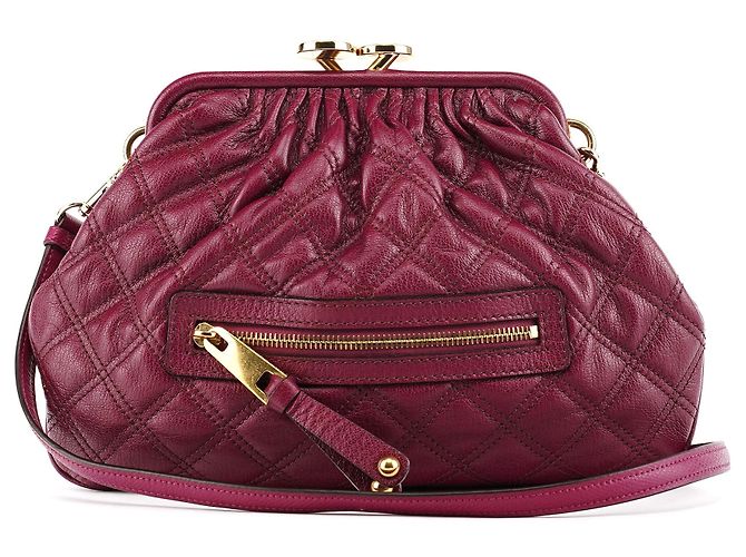 Marc Jacobs Bolsa Tiracolo Stam em Pele Acolchoada Roxa