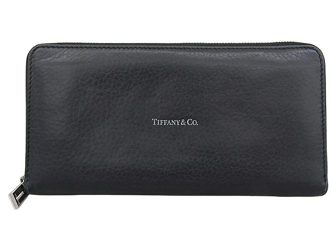 Autre Marque Cartera larga de piel negra Tiffany & Co.