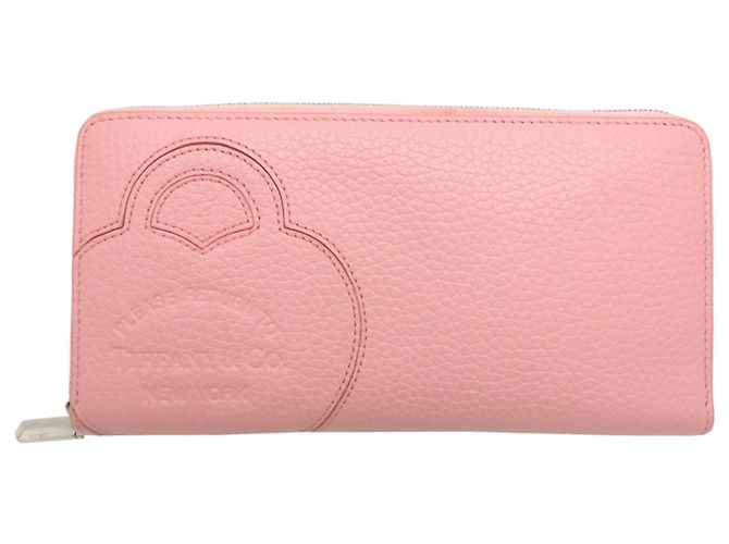 Autre Marque Cartera larga de piel rosa Tiffany & Co.