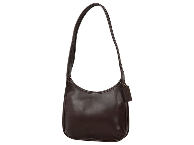 Bolsa de ombro Coach em couro castanho