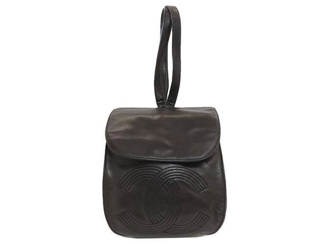 Chanel Black Lambskin Backpack