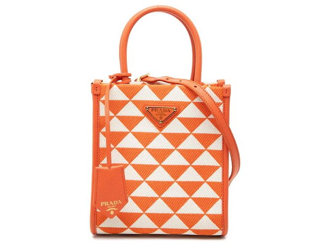 Mini sac à main Prada avec plaque logo triangle