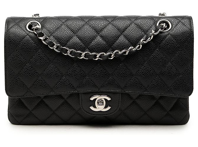 Chanel Black Medium Classic Caviar Double Flap