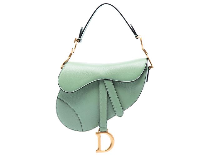 Mini Bolsa Saddle Dior em pele de cabra verde