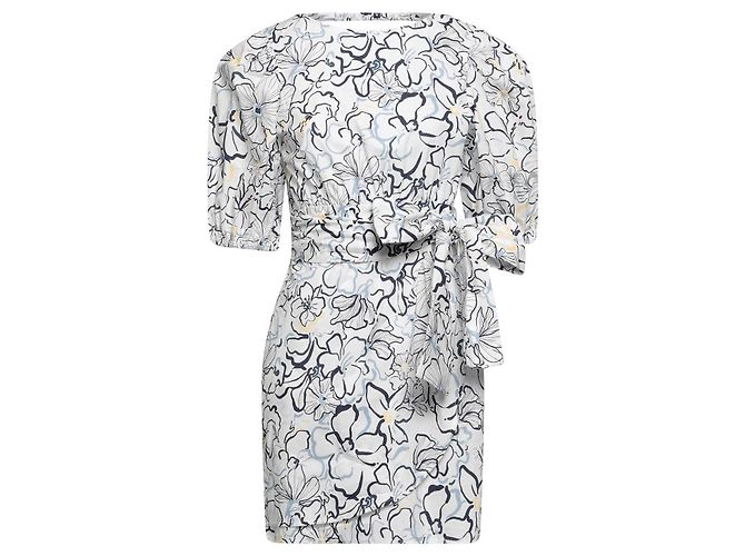 Attic and Barn Solange Baumwollkleid Weiß mit Blumenmuster