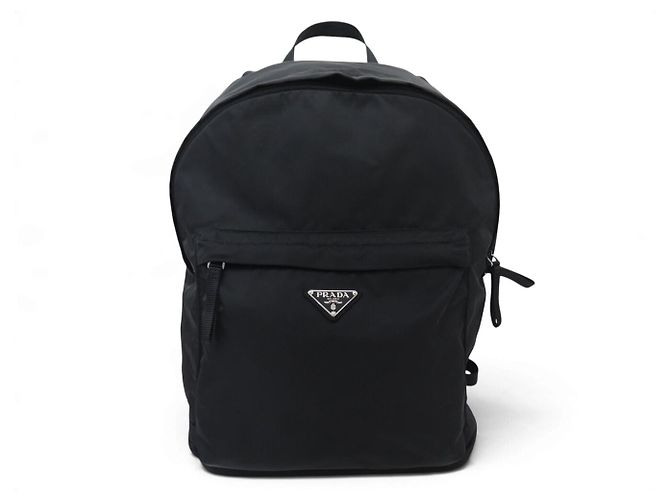NEW PRADA BACKPACK IN BLACK RE-NYLON CANVAS 40X30 CM BLACK BACKPACK BAG