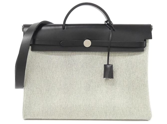 Hermès Borsa a Tracolla Hermes Herbag Zip Toile Ash Vache Hunter
