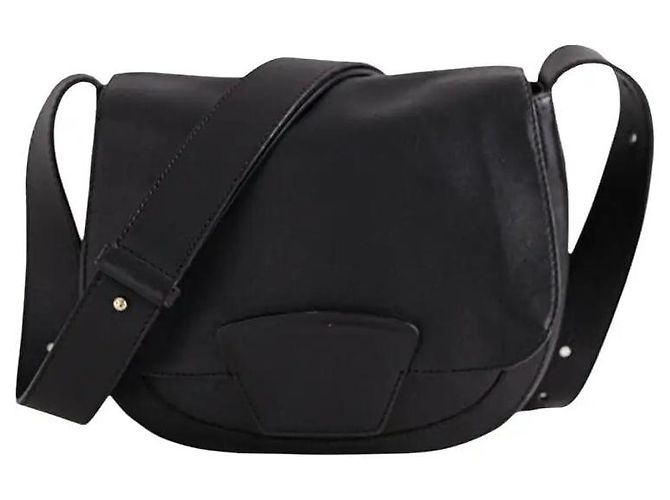 Bolsa de ombro em couro preta Gerard Darel