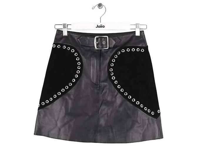 Minigonna in pelle nera Maje