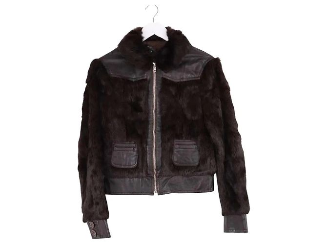 Jaqueta Marc Jacobs de pele castanha