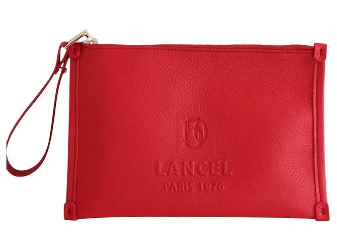 Lancel Clutch aus Leder rot