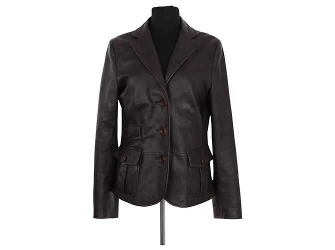 Max Mara Lederjacke braun