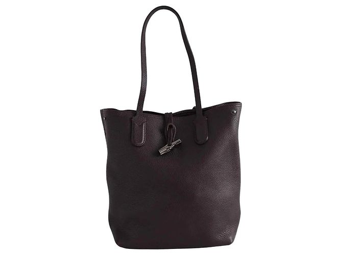 Bolsa de ombro Longchamp em couro marrom